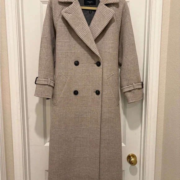 EUC Weekend Max Mara Plaid Double-Breasted Wool Coat - Picture 2 of 8